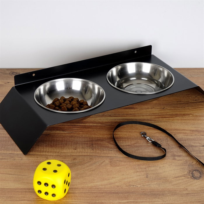 Hanah Home Pet018 Comedero para mascotas de metal negro 50 cm